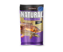 Захранка SONUBAITS Natural River Cheesy - 1kg packaging with fish images and natural ingredients.