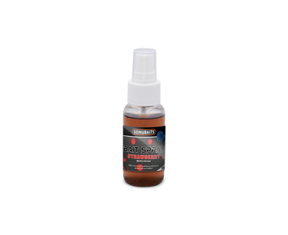 Течен ароматизатор SONUBAITS Bait Spray - 50ml с аромат на ягоди за интензивно привличане на риба.