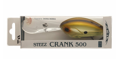 Воблер DAIWA STEEZ CRANK 500F-DR - 7.0cm/27.8gr in a package showcasing its design and features.