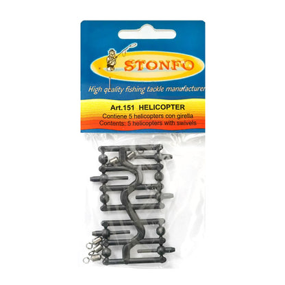 Части за шаранджийски монтаж Хеликоптер STONFO 151- 5бр. Опаковка с 5 броя хеликоптера с въртящи се елементи.