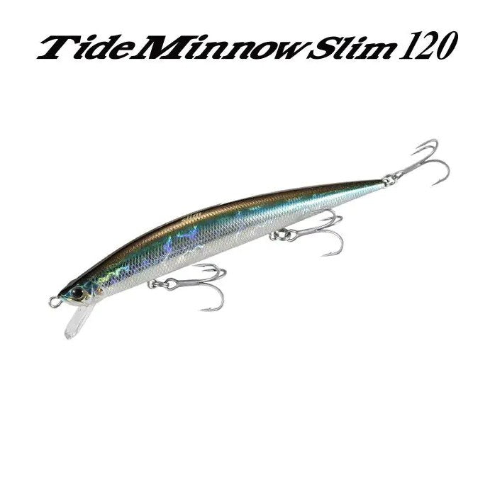 Воблер Duo Tide Minnow Slim 120 - 12.0cm/13.0gr - Floating with silver and blue finish and treble hooks.