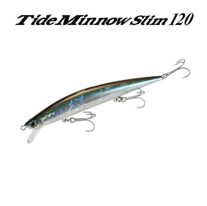 Воблер Duo Tide Minnow Slim 120 - 12.0cm/13.0gr - Floating with silver and blue finish and treble hooks.