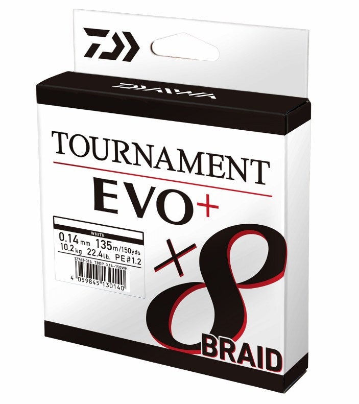 Плетено влакно Daiwa TOURNAMENT X8 BRAID EVO+ WHITE (Бял) - 135м