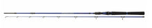 Спининг въдица Daiwa TRIFORCE TS CASTER - 2.10m/7-28gr на фона на бял плат, представяща ултра модерен дизайн.