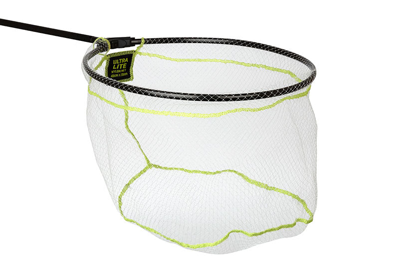 Глава за кеп MATRIX Ultra Lite Landing Net с мрежа от прозрачен найлон и минимално съпротивление във водата.