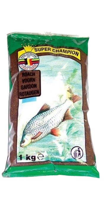 Захранка VDE Super Champion Roach 1kg - Black/White, пакет с риба и подробности за продукта.