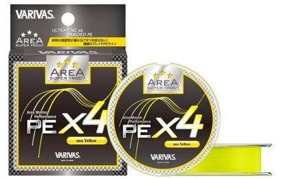 Плетено влакно VARIVAS AREA Super Trout PE x4 [Yellow] - 75m, 4-нишкова ултра тънка плетено влакно