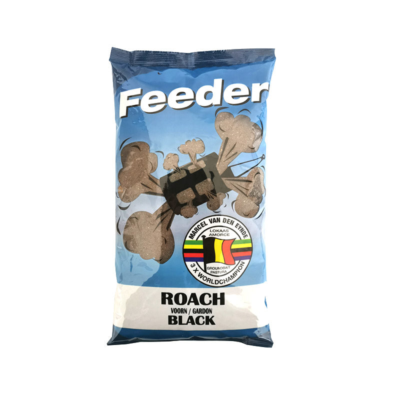 Захранка Van Den Eynde FEEDER ROACH - 1kg пакет с черна захранка за риболов с билков аромат