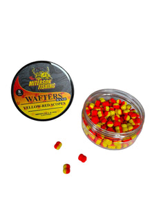 Miterson Premium Wafters Band - 8mm жълто-червен Scopex с аромати и лека видимост за риболов.