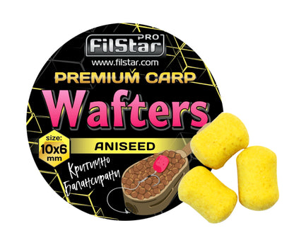 Балансирани дъмбели FilStar Wafters Premium Carp - 10x6mm / 30g - различни аромати