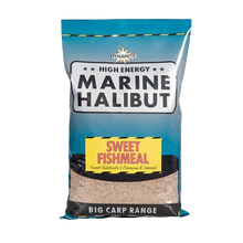 Захранка DYNAMITE Marine Halibut Sweet Fishmeal Groundbait -1кг в опаковка с високо съдържание на рибено брашно.