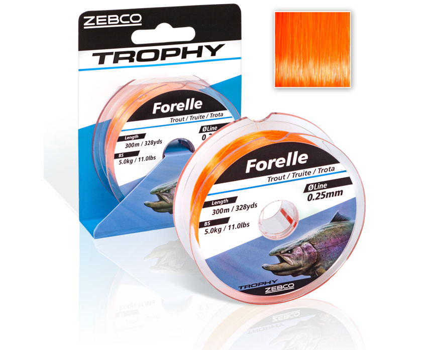Монофилно влакно Zebco Trophy Trout Orange - 300m