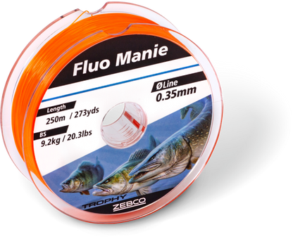 Монофилно влакно Zebco Trophy Fluo Manie Red - 300m