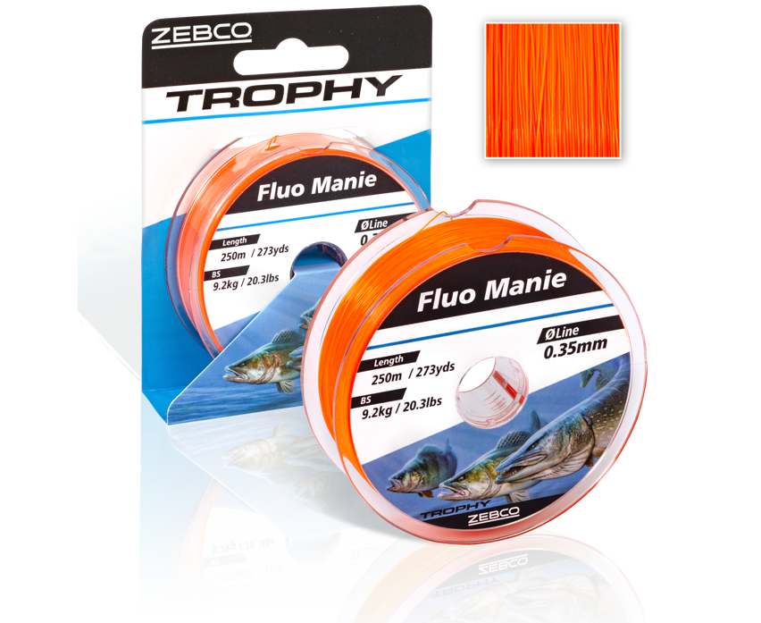 Монофилно влакно Zebco Trophy Fluo Manie Red - 300m
