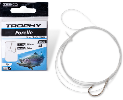 Вързани куки ZEBCO TROUT SILVER - 70cm