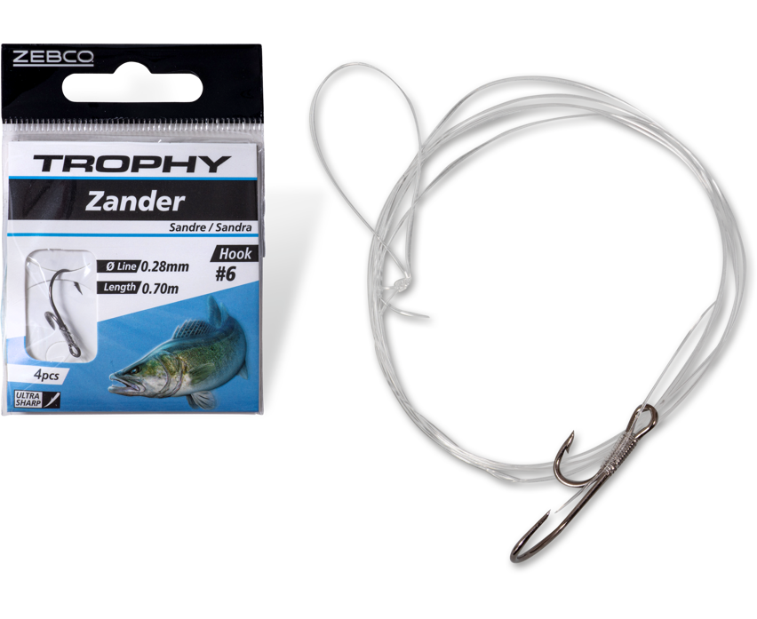 Вързани куки ZEBCO ZANDER SILVER - 70cm